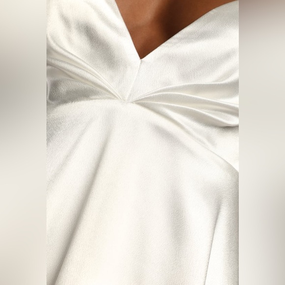NWT Lulus Happily Yours Ivory Satin Skater Mini Dress sz XL - Picture 5 of 7